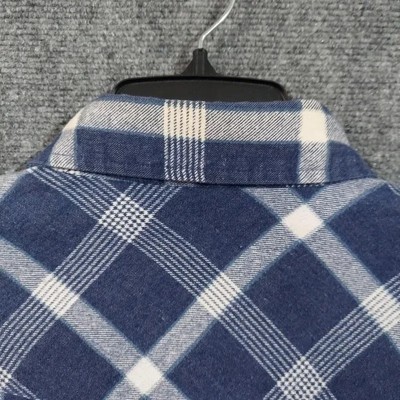 Sheplers Shirt Mens Large Blue White Plaid Western Pearl Snap Flannel Cowboy - Picture 7 of 8
